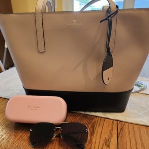 Authentic Kate Spade tote and sunglasses